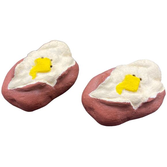 Unbranded Other - Vintage polymer clay fried egg miniature decorations
